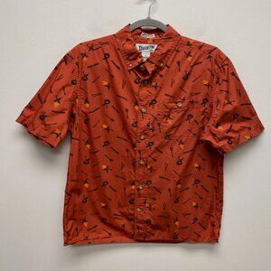 Duluth By Duluth Trading Mens Orange Relaxed Fit Bbq Grilling Button Up Shirt S